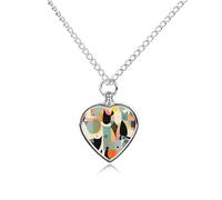 FekiLoot Collier urne de chat d'art moderne du milieu du siècle pour cendres, bijou de crémation en forme de cœur personnalisé pour animal de compagnie, pendentif urne souvenir pour les amoureux des