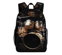 FekiLoot Cool Drum Set Sac à dos imperméable en tissu Oxford de grande capacité avec sangles rembourrées réglables Sac à dos polyvalent pour les trajets quotidiens et les activités de plein air