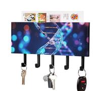 FekiLoot DNA Genetic Helix Porte-clés mural adhésif en cuir synthétique avec 5 crochets pour entrée, couloir, salon, bureau
