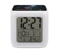 FekiLoot Fox at Night1 Réveil avec veilleuse pour chambre à coucher, réveil numérique intelligent, affichage LED, horloge avec 7 lumières d'ambiance colorées, minuterie de sommeil pour les dormeurs