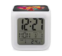 FekiLoot Graphics Love HeartsGraphics Réveil avec veilleuse à 7 couleurs changeantes - Affichage LED - Décoration de chambre - Petites horloges numériques de chevet