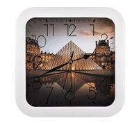 FekiLoot Horloge murale carrée vintage musée du Louvre à Paris - Horloge silencieuse sans tic-tac - Motif personnalisé - Pour décoration de la maison et du bureau - 25,4 cm