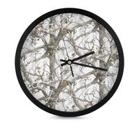 FekiLoot Horloge murale moderne à motif d'arbre blanc - Sans tic-tac - Silencieuse - Style simple - Décoration de salle de bain, salon, cuisine, chambre à coucher, bureau, chambre à coucher - 25,4 cm