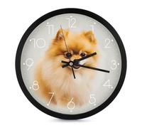 FekiLoot Horloge murale moderne de Poméranie jaune sans tic-tac - Horloge ronde silencieuse - Style simple et élégant - Horloge décorative pour salle de bain, salon, cuisine, chambre à coucher, bureau