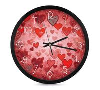 FekiLoot Horloge murale moderne en forme de cœur - Sans tic-tac - Silencieuse - Style élégant et simple - Décoration de salle de bain, salon, cuisine, chambre à coucher, bureau, chambre à coucher