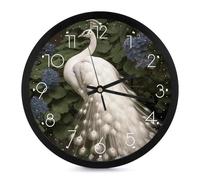 FekiLoot Horloge murale moderne sans tic-tac blanc - Horloge ronde silencieuse - Style simple et élégant - Pour salle de bain, salon, cuisine, chambre à coucher, bureau, chambre à coucher - 25,4 cm