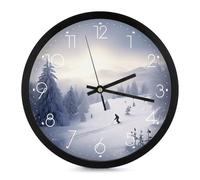 FekiLoot Horloge murale moderne sans tic-tac - Horloge ronde silencieuse - Style simple et élégant - Décoration de salle de bain, salon, cuisine, chambre à coucher, bureau, chambre à coucher - 25,4 cm