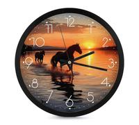 FekiLoot Horloge murale moderne sans tic-tac - Style simple et élégant - Décoration de salle de bain, salon, cuisine, chambre à coucher, bureau, chambre à coucher - 25,4 cm