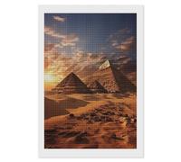 FekiLoot Kit de peinture à diamants pyramides égyptiennes pour adultes - Point de diamant pour débutants - Décoration murale - Cadeau - 20,3 x 30,5 cm