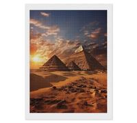FekiLoot Kit de peinture à diamants pyramides égyptiennes pour adultes - Point de diamant pour débutants - Décoration murale - Cadeau - 30,5 x 40,6 cm