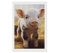 FekiLoot Kit de peinture à strass en forme d'animal de la ferme pour débutants - Kit d'art complet avec diamants carrés 5D - Décoration murale d'intérieur - 20,3 x 30,5 cm