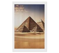 FekiLoot Kit de peinture à strass pyramides égyptiennes pour débutants - Kit d'art complet avec diamants carrés 5D - Décoration murale d'intérieur - 20,3 x 30,5 cm