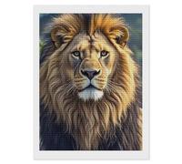 FekiLoot Kit de peinture diamant avec image de lion pour adultes - Point de diamant pour débutants - Décoration murale - Cadeau - 30,5 x 40,6 cm