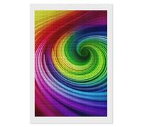 FekiLoot Kit de peinture diamant en spirale arc-en-ciel pour adultes - Point de diamant pour débutants - Décoration murale - Cadeau - 20,3 x 30,5 cm
