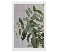 FekiLoot Kit de peinture diamant feuilles d'eucalyptus pour adultes - Point diamant pour débutants - Décoration murale - Cadeau - 20,3 x 30,5 cm