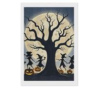 FekiLoot Kit de peinture diamant Moon Dance at Night pour débutants - Kit d'art complet avec diamants carrés 5D - Décoration murale d'intérieur - 20,3 x 30,5 cm