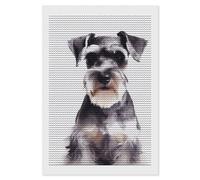 FekiLoot Kit de peinture diamant schnauzer bien comporté pour adultes - Pois de diamant pour débutants - Kit d'art à strass ronds 5D - Décoration murale - Cadeau - 20,3 x 30,5 cm