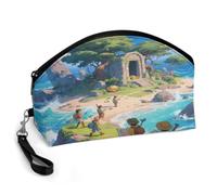 FekiLoot Mysterious Island Trousse de maquillage Trousse de toilette | Petite trousse de maquillage de voyage pour femme - Organisateur de rangement portable - Esthétique pour les accessoires de