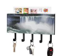 FekiLoot Niagara Falls - Porte-clés adhésif mural, sans perçage, crochets à clés avec 5 crochets muraux auto-adhésifs pour entrée, couloir, salon, cuisine, bureau