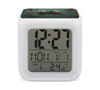 FekiLoot Otters in Love Réveil avec veilleuse pour chambre à coucher, réveil numérique intelligent, affichage LED, horloge avec 7 lumières d'ambiance colorées, minuterie de sommeil pour les dormeurs