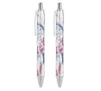 FekiLoot Peach Dream Catcher Lot de 2 stylos à bille rétractables à encre noire à pointe moyenne de 0,5 mm pour écriture lisse avec prise en main super douce - Fournitures de travail mignons pour
