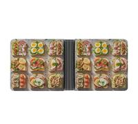 FekiLoot Portefeuille encyclopédie sandwich en cuir fin à deux volets avec plusieurs emplacements pour cartes pour hommes