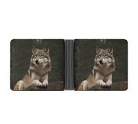 FekiLoot Portefeuille minimaliste en cuir gris loup pour homme