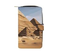 FekiLoot Portefeuille pyramide de l'Égypte ancienne pour homme et femme Grande capacité Sac à main Sac à main Chéquier Argent Cartes de crédit