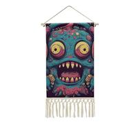 FekiLoot Poster à suspendre avec pompon en lin et coton avec cadre en bois - Impression murale pour bureau, maison, chambre à coucher, salon