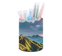FekiLoot Pot à crayons circulaire The Great Wall of China pour bureau, organisateur de maquillage, boîte de rangement domestique, pot à crayons pour bureau, beau et polyvalent