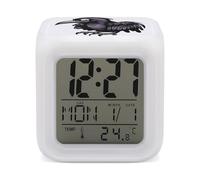 FekiLoot Ravens Réveil avec veilleuse 7 couleurs changeantes - Réveil numérique - Écran LED - Décoration de chambre - Petite horloge numérique de chevet