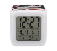 FekiLoot Réveil de Noël hippopotame avec veilleuse pour chambre à coucher, réveil numérique intelligent, affichage LED, horloge avec 7 lumières d'ambiance colorées, minuterie de sommeil pour les