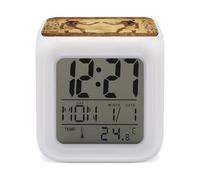 FekiLoot Réveil égyptien antique avec veilleuse pour chambre à coucher, réveil numérique intelligent, affichage LED, horloge avec 7 lumières d'ambiance colorées, minuterie de sommeil pour les dormeurs