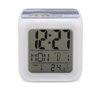 FekiLoot Réveil en forme d'ours polaire avec lumière de nuit pour chambre à coucher, réveil numérique intelligent, affichage LED, horloge avec 7 lumières d'ambiance colorées, minuterie de sommeil pour