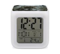 FekiLoot Réveil numérique intelligent pour chambre à coucher, affichage LED, 7 lumières d'ambiance colorées, minuterie de sommeil pour les personnes qui dorment lourd, fonctionnement simple