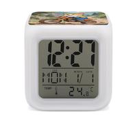 FekiLoot Réveil numérique intelligent pour chambre à coucher - Affichage LED - 7 lumières d'ambiance colorées - Minuteur de sommeil - Fonctionnement simple