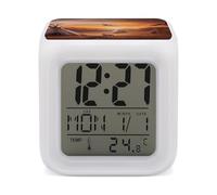 FekiLoot Réveil numérique intelligent tribus amérindiennes pour chambre à coucher, affichage LED avec 7 lumières d'ambiance colorées, minuterie de sommeil pour les dormeurs lourds, fonctionnement