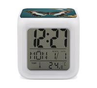 FekiLoot Réveil papillon avec veilleuse pour chambre à coucher, réveil numérique intelligent, affichage LED, horloge avec 7 lumières d'ambiance colorées, minuterie de sommeil pour les dormeurs lourds