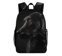 FekiLoot Sac à dos imperméable en tissu Oxford noir labrador de grande capacité avec sangles rembourrées réglables, sac à dos polyvalent pour les trajets quotidiens et les activités de plein air