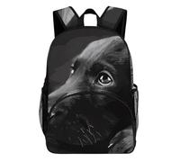 FekiLoot Sac à dos imperméable en tissu Oxford noir labrador de grande capacité avec sangles rembourrées réglables - Sac à dos polyvalent pour les trajets quotidiens et les activités de plein air