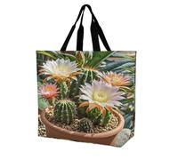 FekiLoot Sac d'épicerie en forme de cactus - Très résistant - Extra large - Pour la plage, les courses, les courses - Pliable et réutilisable - Pour le travail, les voyages