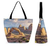 FekiLoot Sac fourre-tout Arches National Park pour femme - Sac de plage décontracté avec fermeture éclair - Grande capacité - Joli sac fourre-tout de voyage pour le shopping, le travail, la salle de