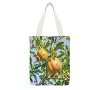 FekiLoot Sac fourre-tout en toile de grenadier - Léger et réutilisable - Sac fourre-tout multifonction avec poche intérieure zippée - Grande capacité