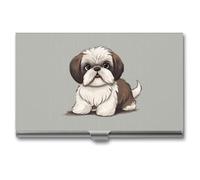 FekiLoot Shih Tzu Porte-cartes de visite magnétique unisexe en forme de chien pour cartes de visite Convient pour les professionnels du bureau