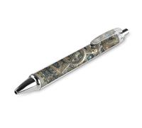 FekiLoot Steampunk - Stylo à bille rétractable à engrenages mécaniques - Encre noire - Pointe moyenne de 0,5 mm - Motif d'écriture lisse avec prise en main super douce - Fournitures de travail mignons