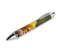 FekiLoot Stylo à bille rétractable à encre noire avec pointe moyenne de 0,5 mm, motif d'écriture lisse, prise en main super douce, accessoire de travail mignon pour homme et femme