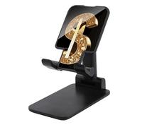 FekiLoot Support de téléphone portable pliable et réglable avec signe dollar doré compatible avec smartphones, liseuses, tablettes pour bureau, voyage
