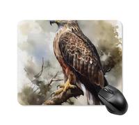 FekiLoot Tapis de souris carré Hawk In The Tree avec base en caoutchouc antidérapant, joli petit tapis de souris de jeu, tapis de souris pour homme et femme, 24 x 20 cm, portable, étanche, pour bureau