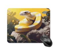 FekiLoot Tapis de souris carré jaune python avec base en caoutchouc antidérapant, joli petit tapis de souris de jeu, pour homme et femme, 24,9 x 20,9 cm, portable et étanche pour bureau, ordinateur