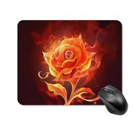 FekiLoot Tapis de souris carré rose flamme avec base en caoutchouc antidérapant mignon petit tapis de souris de jeu pour homme et femme 24,9 x 20,9 cm, portable et étanche pour bureau, ordinateur